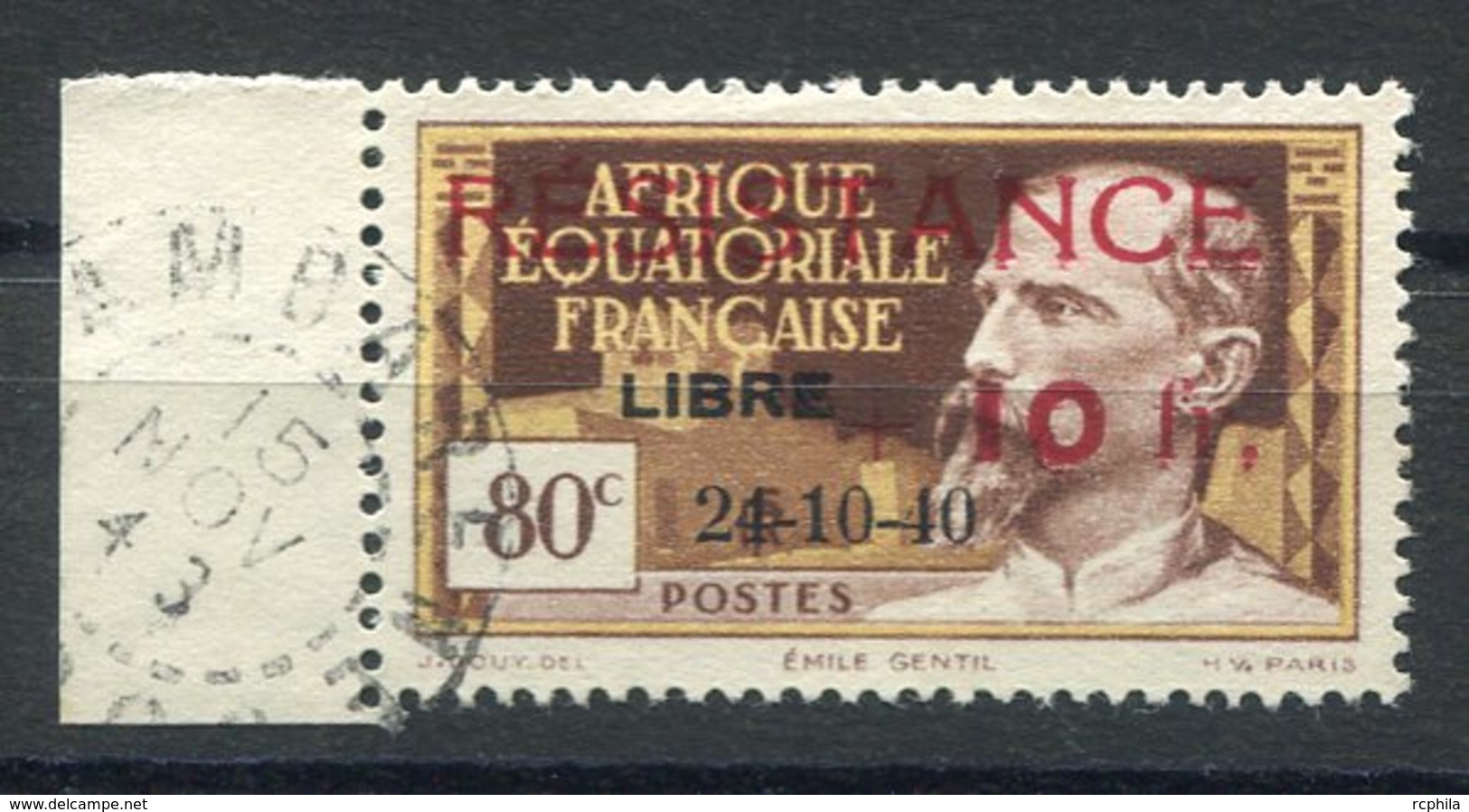 RC 15297 AFRIQUE EQUATORIALE AEF N° 167 SURCHARGE RESISTANCE + LIBRE COTE 32€ OBLITÉRÉ TB - Gebraucht