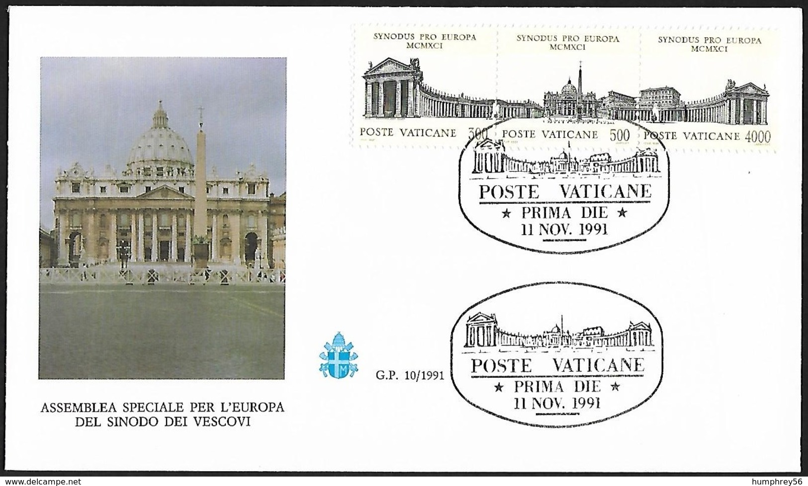 1991 - VATICANO - FDC Synodus + Y&T 911/913 [Piazza San Pietro] + POSTE VATICANE - FDC