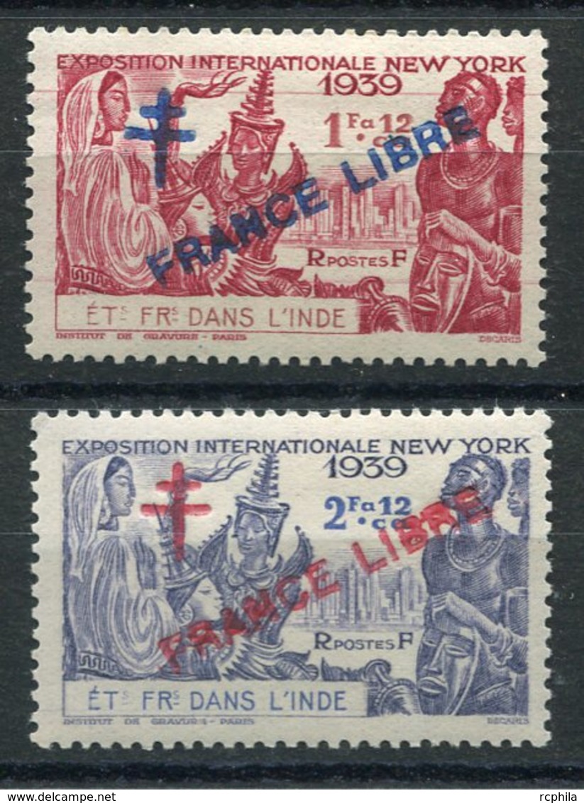 RC 15306 INDE FR N° 175 / 176 SURCHARGE FRANCE LIBRE COTE 11€ NEUF * TB - Neufs