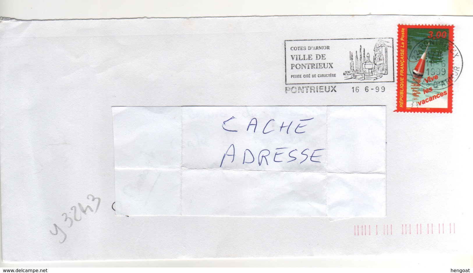 Timbre , Stamp Yvert N° 3243 " Vive Les Vacances " Sur Lettre , Cover , Mail Du 16/06/1999 - Lettres & Documents