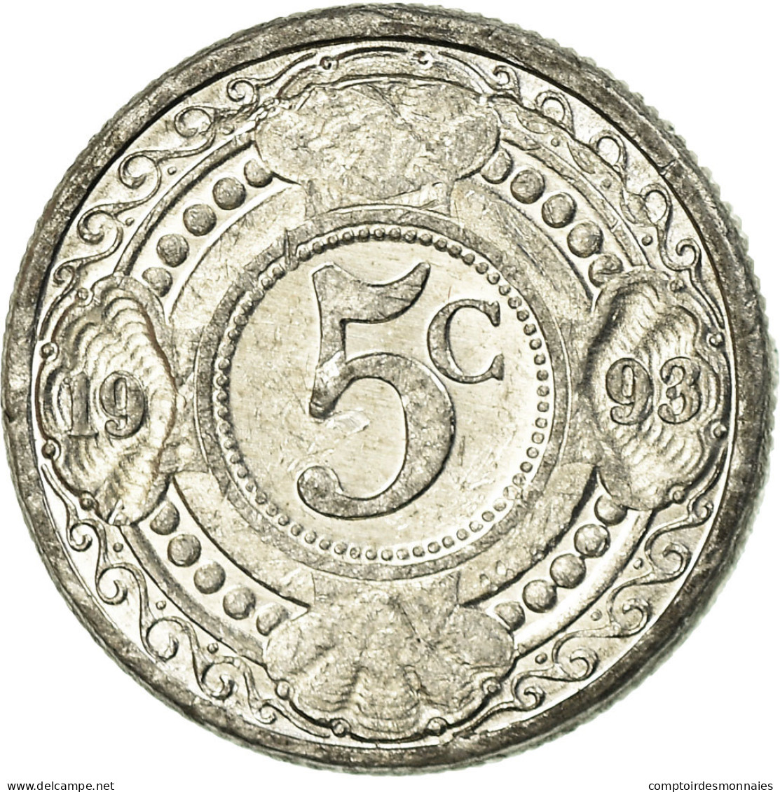 Monnaie, Netherlands Antilles, Beatrix, 5 Cents, 1993, TTB, Aluminium, KM:33 - Antilles Neérlandaises