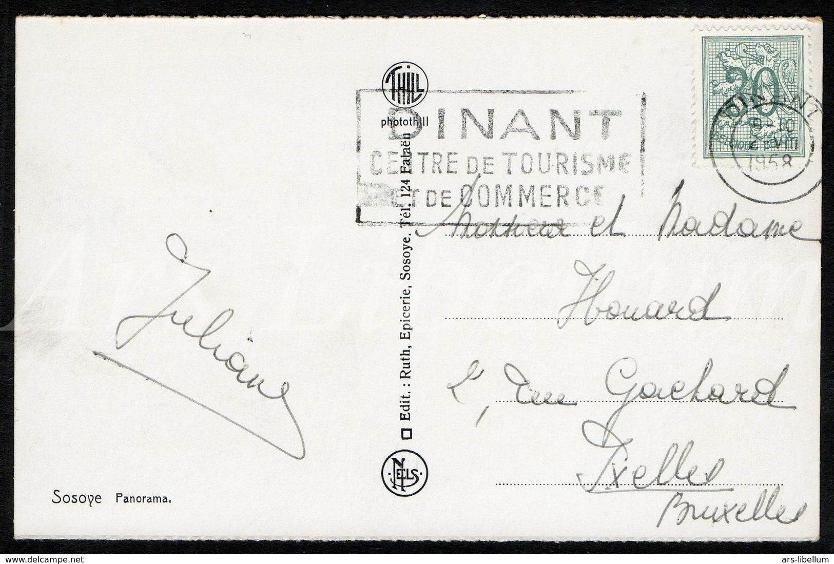 Postcard / CPA / Sosoye / Panorama / Nels / Edit. Ruth, Epicerie, Sosoye / 1958 / 2 Scans - Anhée