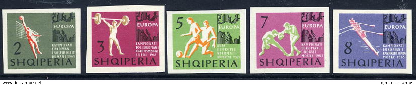 ALBANIA 1963 Sports Championships Imperforate Set MNH / **.  Michel 768-72 - Albanien