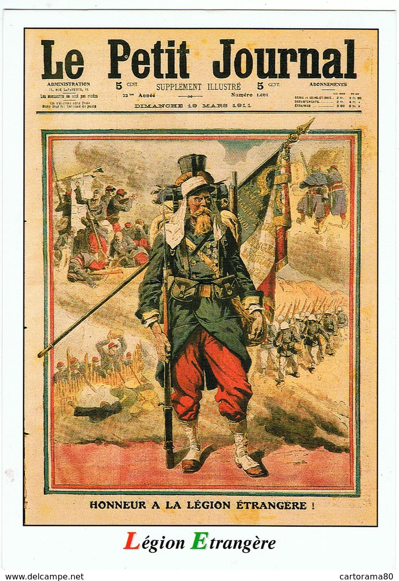 CPM / Honneur à La Légion Etrangère / Couverture Du " Petit Journal " Du 19 Mars 1911 - Régiments