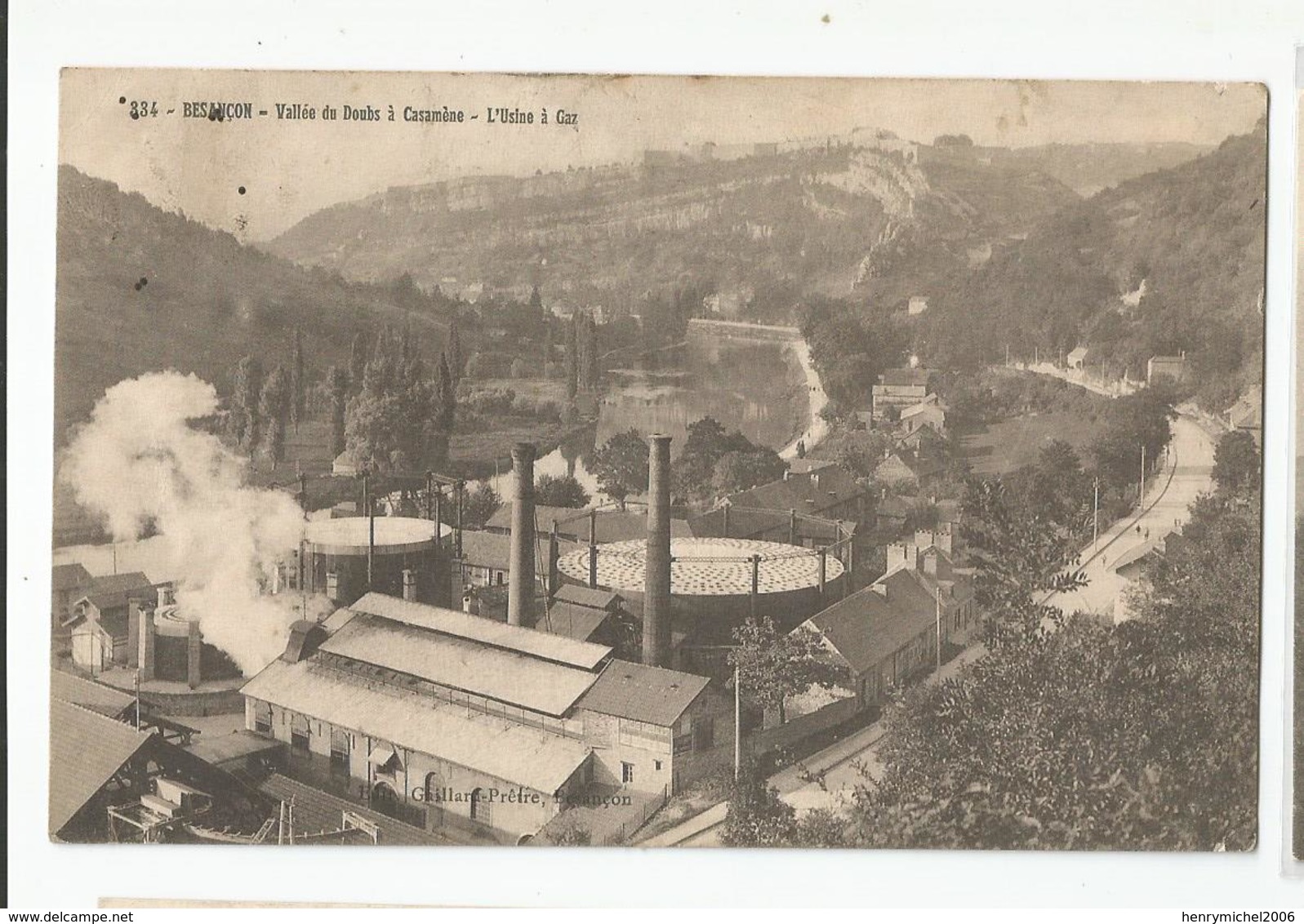 25 Doubs Besançon Vallée A Casemène L'usine A Gaz 1912 - Besancon