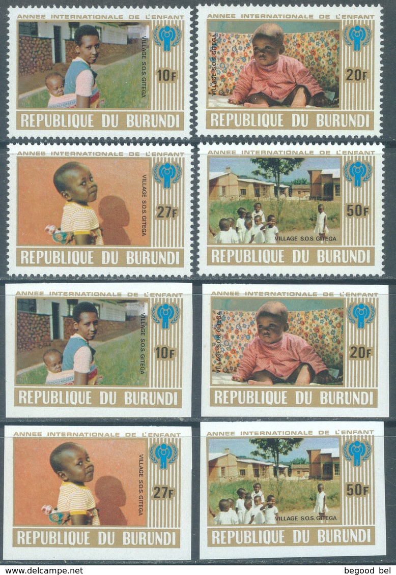 BURUNDI - MNH/** - 1979 -  CHILDREN YEAR -  COB 839-842 - Lot 21167 IMPERFORATED AND PERFORATED - Unused Stamps