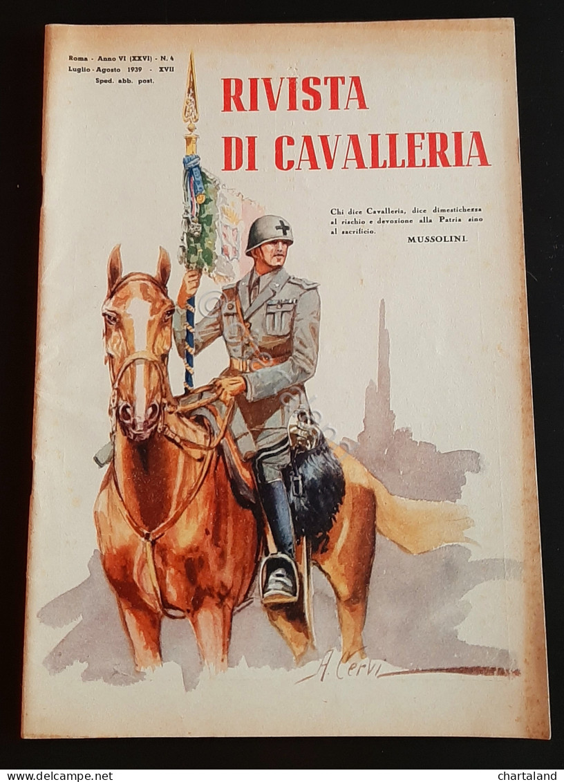Militaria Rivista Di Cavalleria - N. 4 Luglio - Agosto 1939 - Documenten