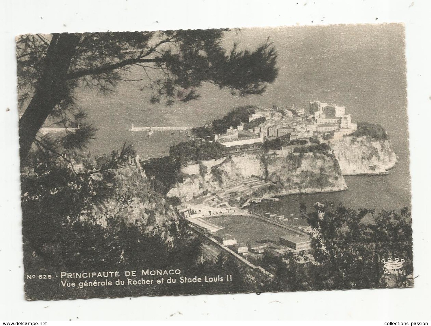 Cp, Principauté De MONACO ,  Vue Générale Du Rocher Et Du Stade LOUIS II , Voyagée 1948 - Tarjetas Panorámicas