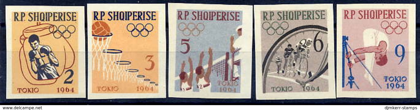 ALBANIA 1963 Olympic Games Imperforate Set MNH / **  Michel 747-51B - Albanie