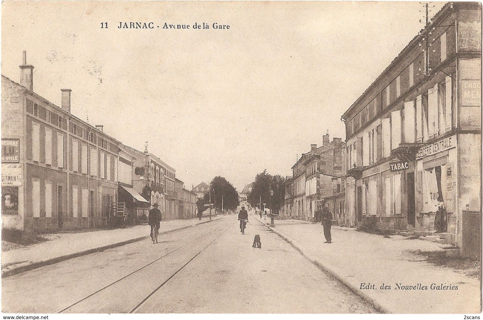 Dépt 16 - JARNAC - Avenue De La Gare - (Édit. Des Nouvelles Galeries, N° 11) - Cachet "GOUVERNEMENT MILITAIRE DE PARIS" - Jarnac