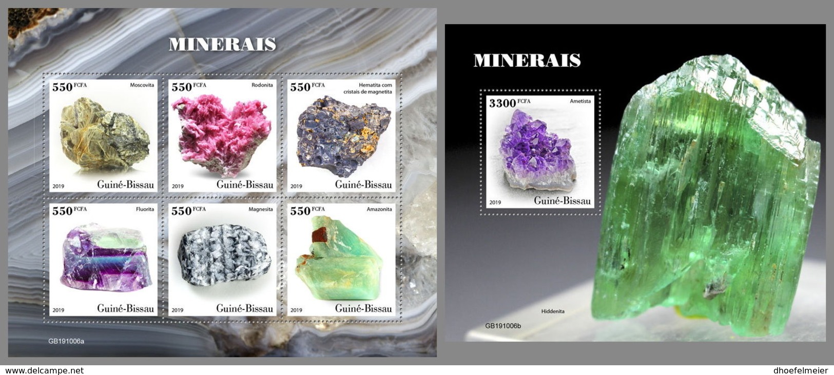 GUINEA BISSAU 2019 MNH Minerals Mineralien Mineraux M/S+S/S - OFFICIAL ISSUE - DH2003 - Minerali