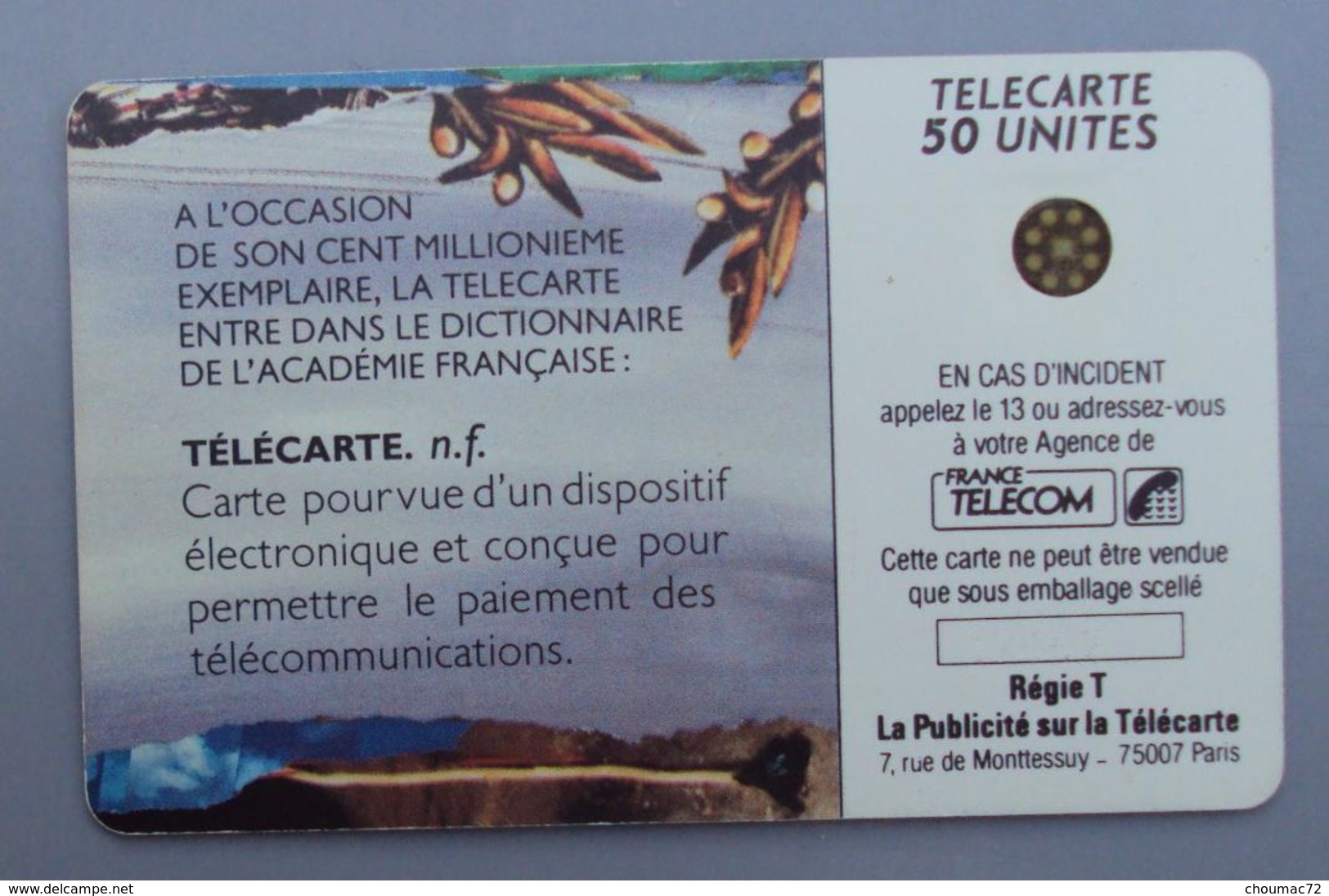 093, Télécarte Publique La Coupole Académie Française 50U - 1990