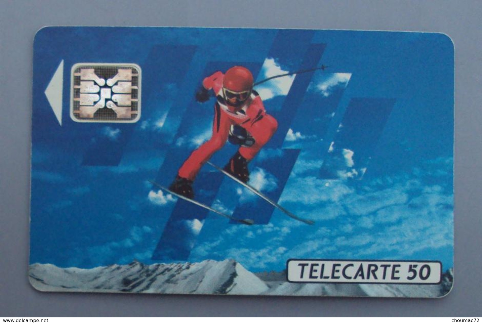 094, Télécarte Publique Skieur Albertville 92 50U SC4an - 1990