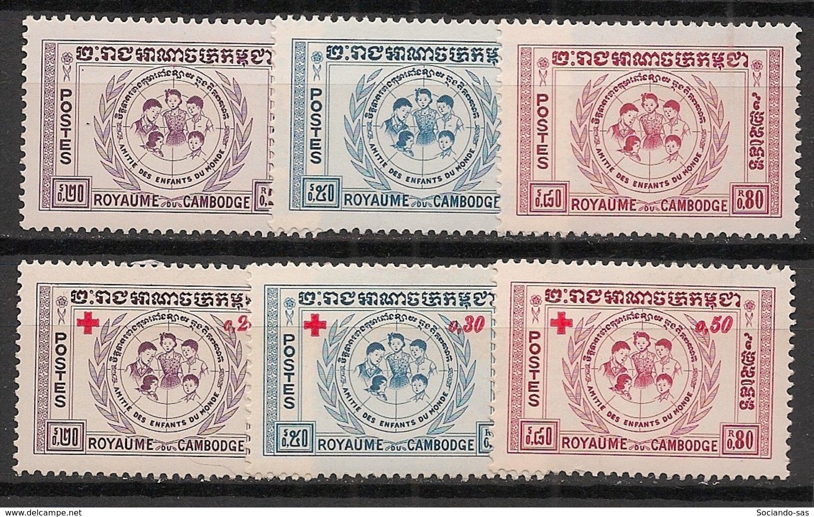 Cambodge - 1959 - N°Yv. 78 à 83 - Série Complète - Neuf Luxe ** / MNH / Postfrisch - Cambodge