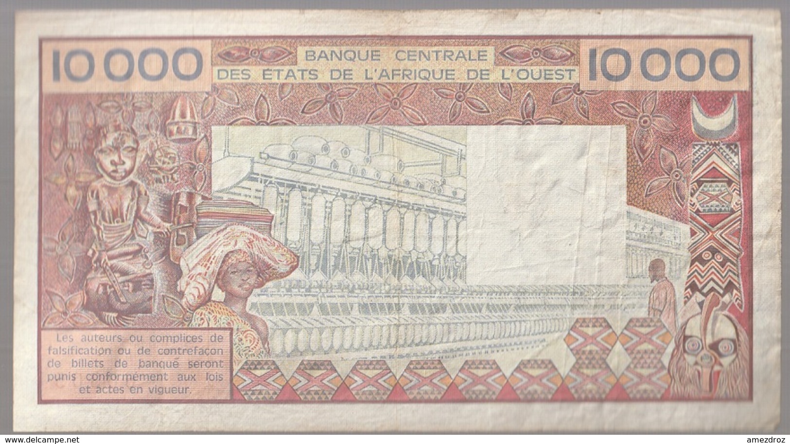 Côte D'Ivoire Billet De 10 000 Francs CFA Série B Circulé - Elfenbeinküste (Côte D'Ivoire)