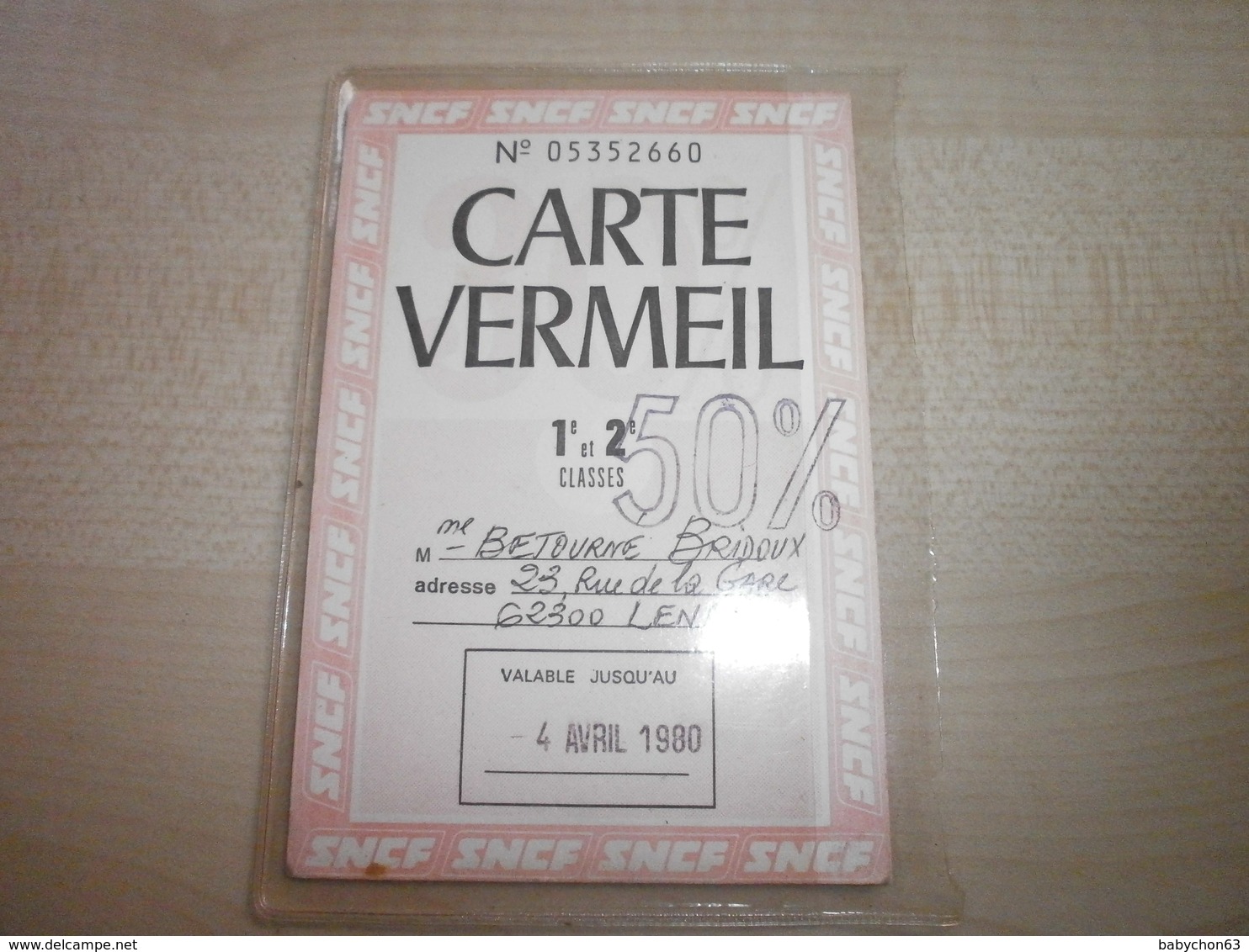 Ancienne Carte VERMEIL 1980 - Sonstige & Ohne Zuordnung