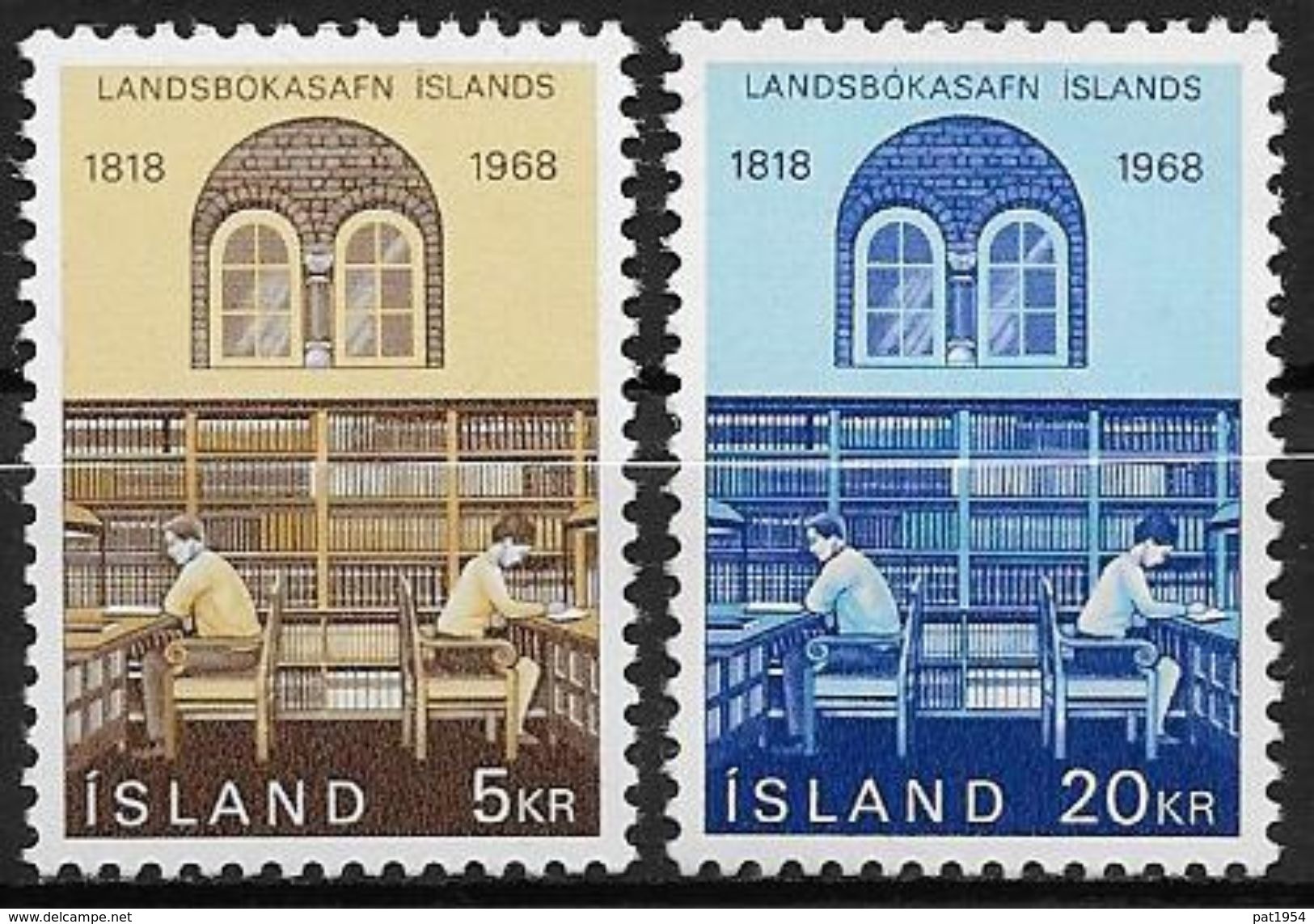 Islande 1968 N° 377/378  Neufs ** MNH Bibliothèque Nationale - Nuovi