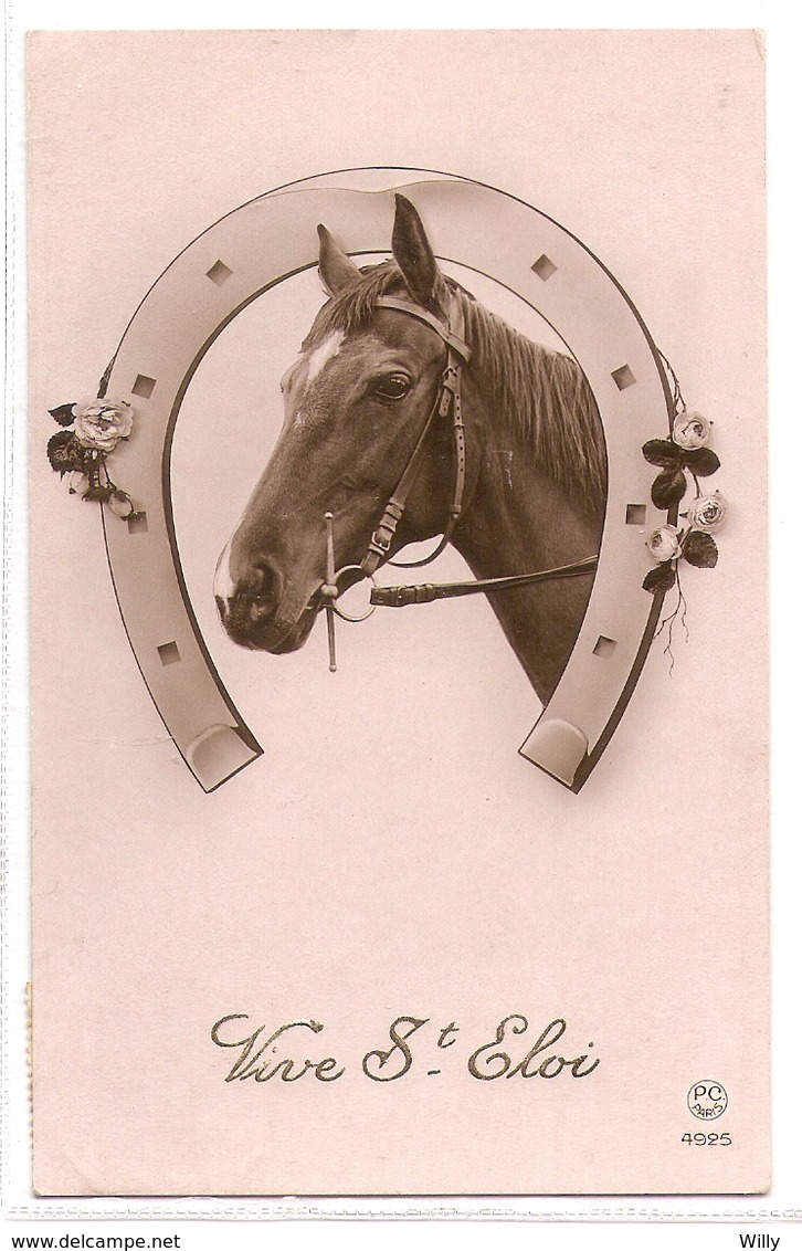 AN 469, OLD FANTASY  POSTCARD , HORSES , HORSESHOES - Horses