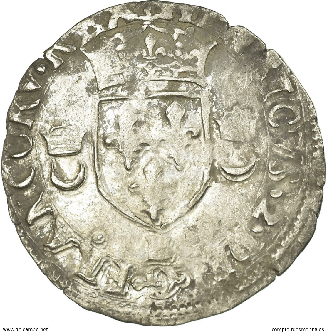 Monnaie, France, Henri II, Douzain Aux Croissants, 1551, Rouen, TB, Billon - 1547-1559 Henri II