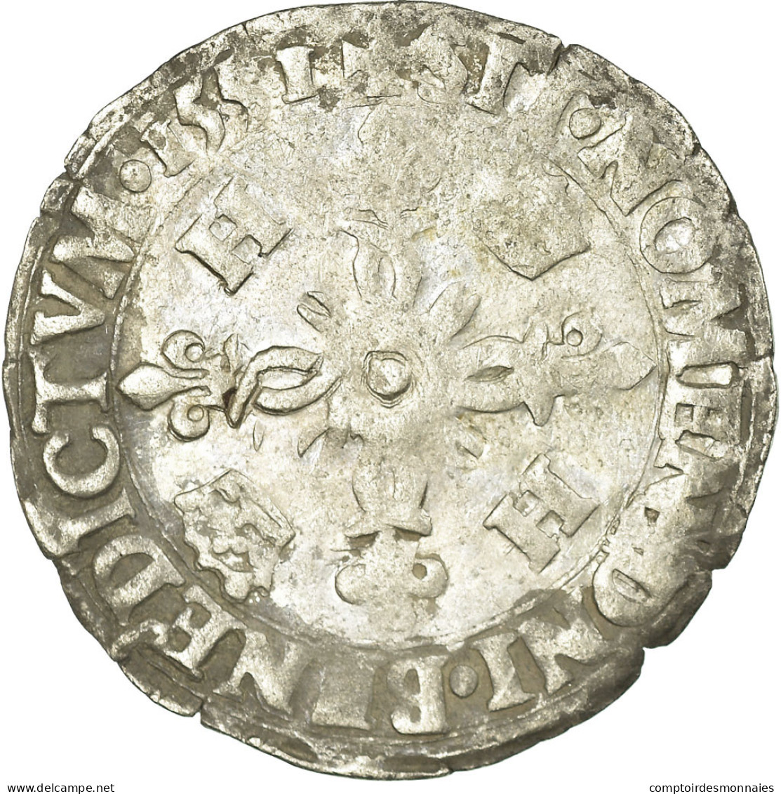 Monnaie, France, Henri II, Douzain Aux Croissants, 1551, Rouen, TB, Billon - 1547-1559 Enrico II