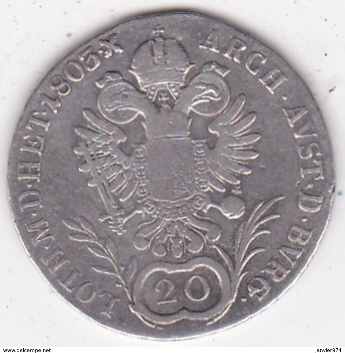 Autriche. 20 Kreuzer 1803 A Vienne Franz I. Argent. KM# 2139 - Austria