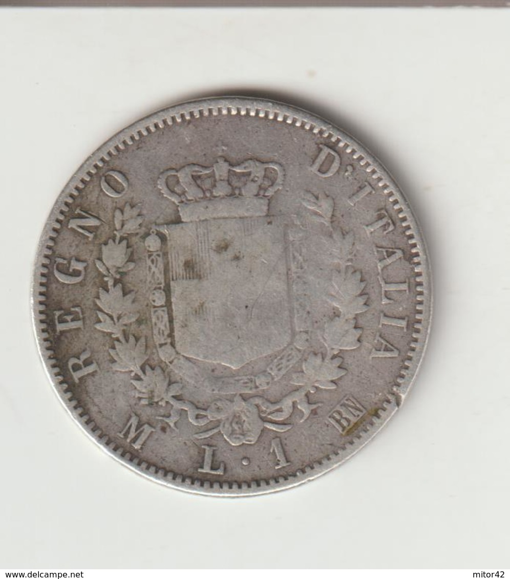 9-Regno D' Italia-1L.Argento 1863 Milano-BB ? - Autres & Non Classés