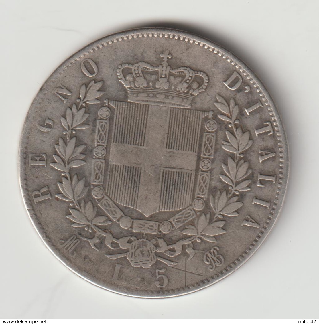 10-Regno D' Italia-5L.Argento 1875 Milano-BB ? - Sonstige & Ohne Zuordnung