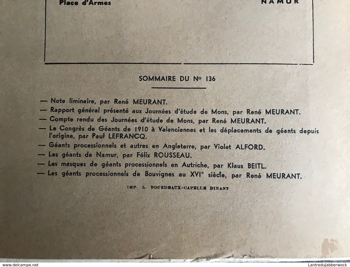 LE GUETTEUR WALLON 136 1956 Régionalisme Géants Processionnels De Namur Autriche Bouvignes Angleterre Masques F Rousseau - Belgique