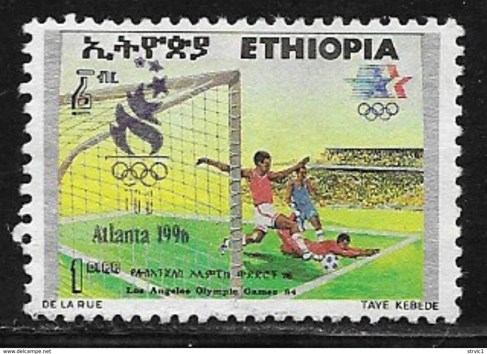 Ethiopia Scott # 1431 Used Olympics Soccer, 1996 - Ethiopia