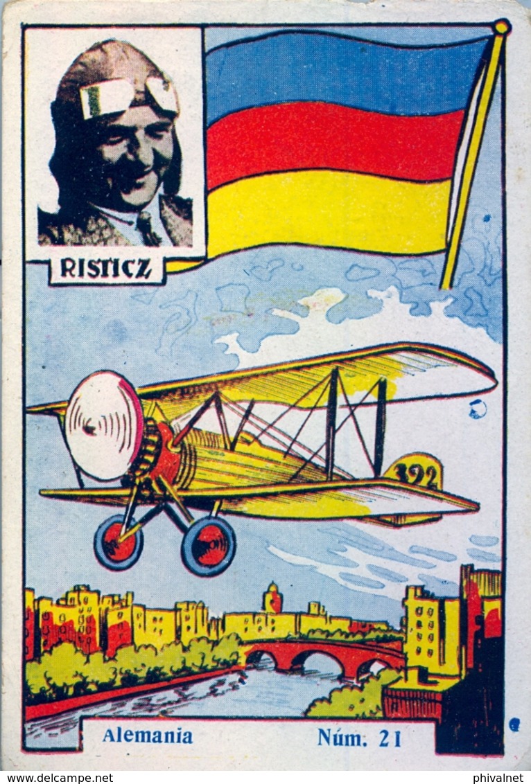 CROMOS ANTIGUOS , AVIADORES , PIONEROS DE LA AVIACIÓN , AVIONES, RISTICZ - ALEMANIA - Otros & Sin Clasificación