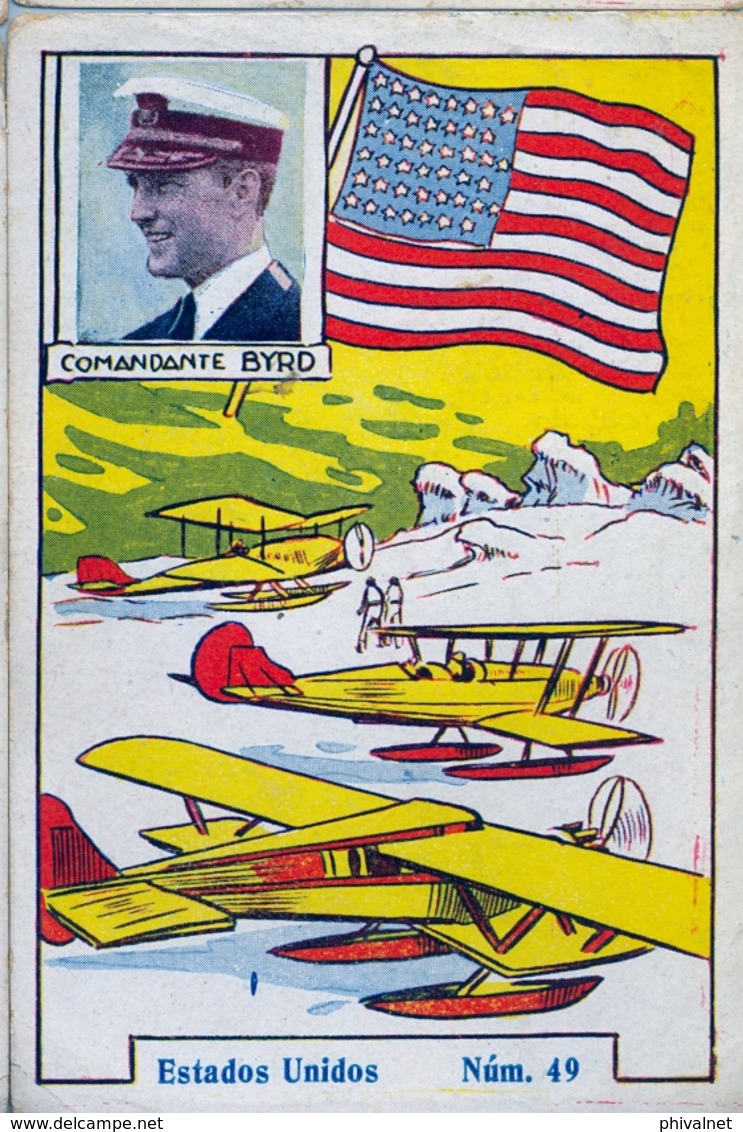 CROMOS ANTIGUOS , AVIADORES , PIONEROS DE LA AVIACIÓN , AVIONES, ESTADOS UNIDOS - COMANDANTE BYRD - Otros & Sin Clasificación