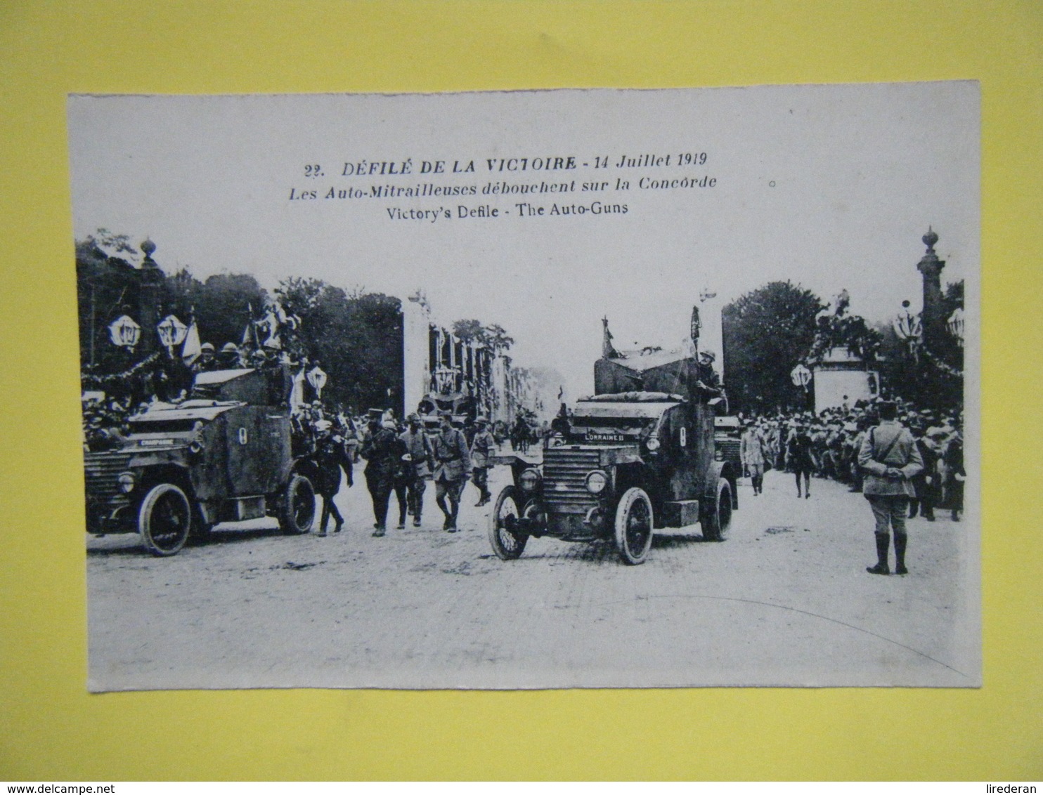 PARIS. Le Défilé De La Victoire Du 14 Juillet 1919. Les Autos Mitrailleuses. - Guerra 1914-18
