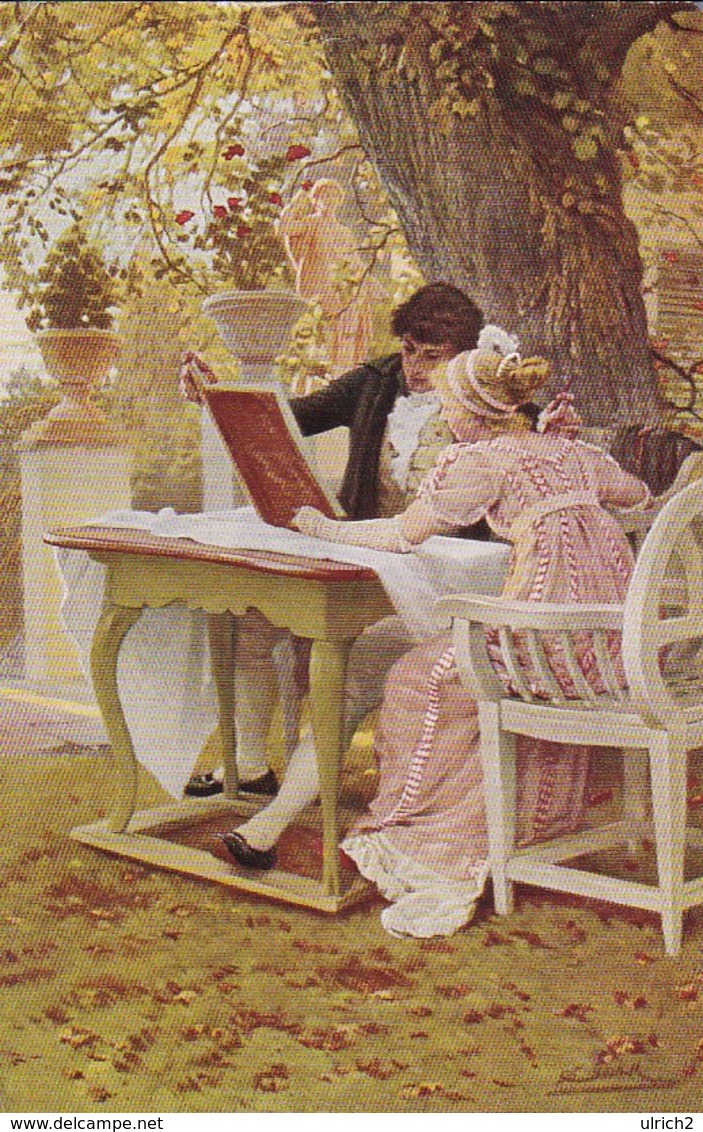 AK Unterm Lindenbaum - Franz Simm - Mann Und Frau Mit Buch - Ca. 1910 (46731) - Altri & Non Classificati