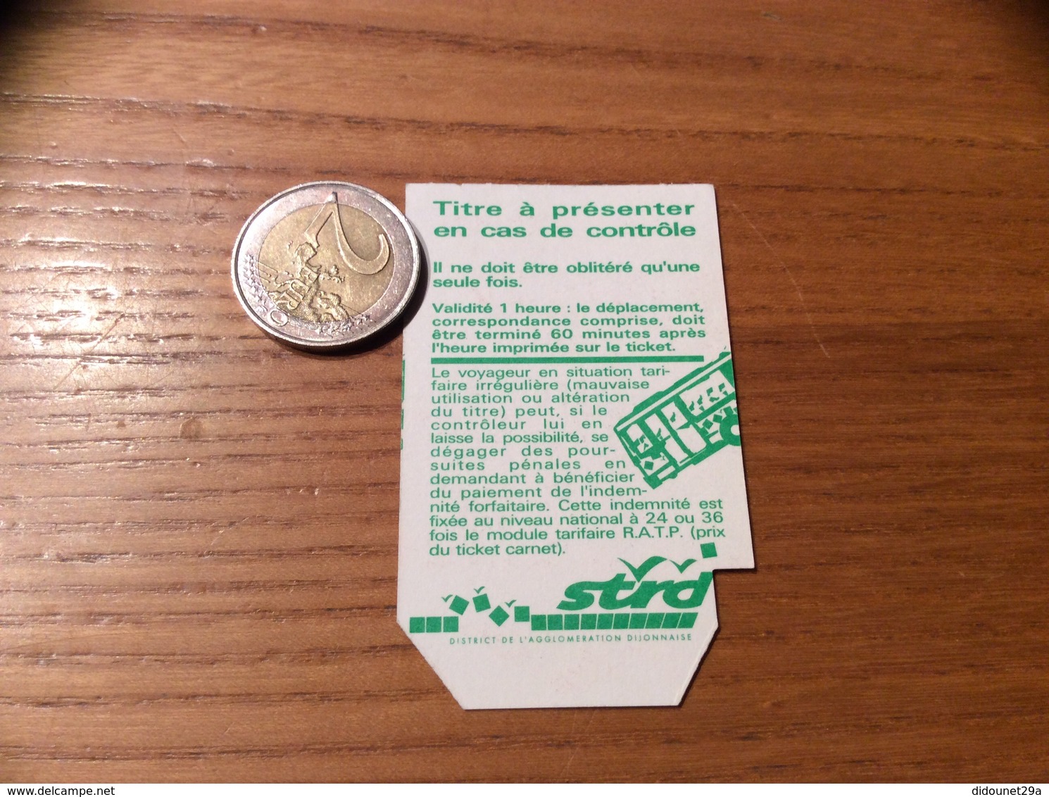 Ticket De Bus "Strd - A L’UNITE - DIJON (21) - Europe