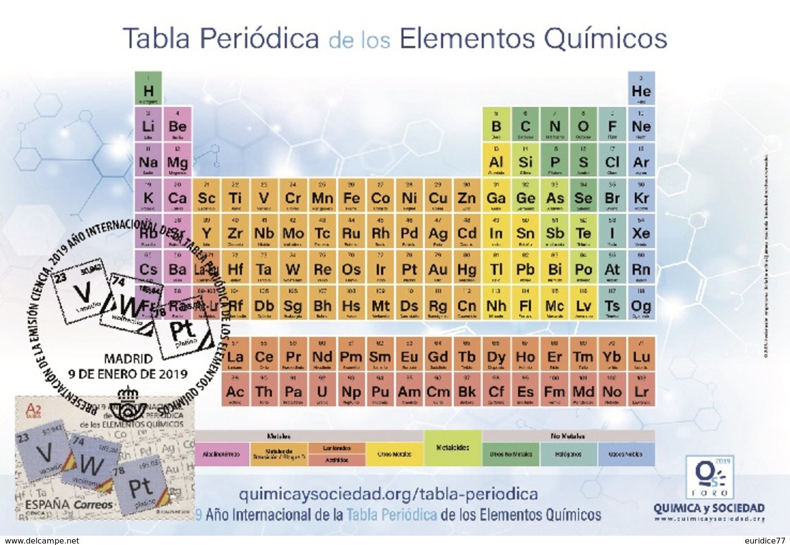 Spain 2019 - 2019 Int. Year Of The Periodic Table Maximum Card - Usati