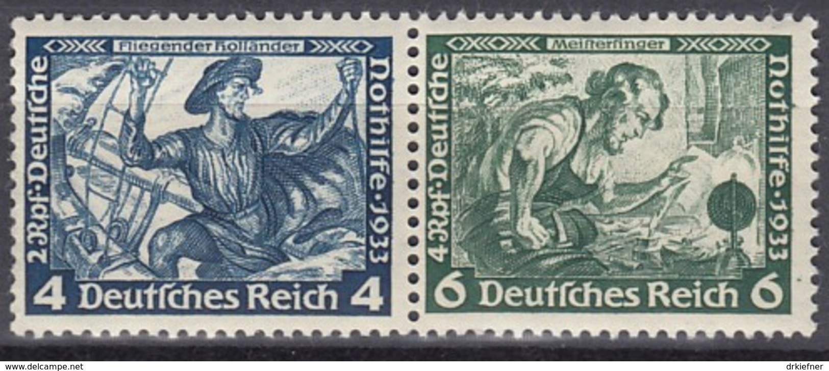 DR  W 49, Postfrisch**, Nothilfe: Wagner 1933 - Zusammendrucke