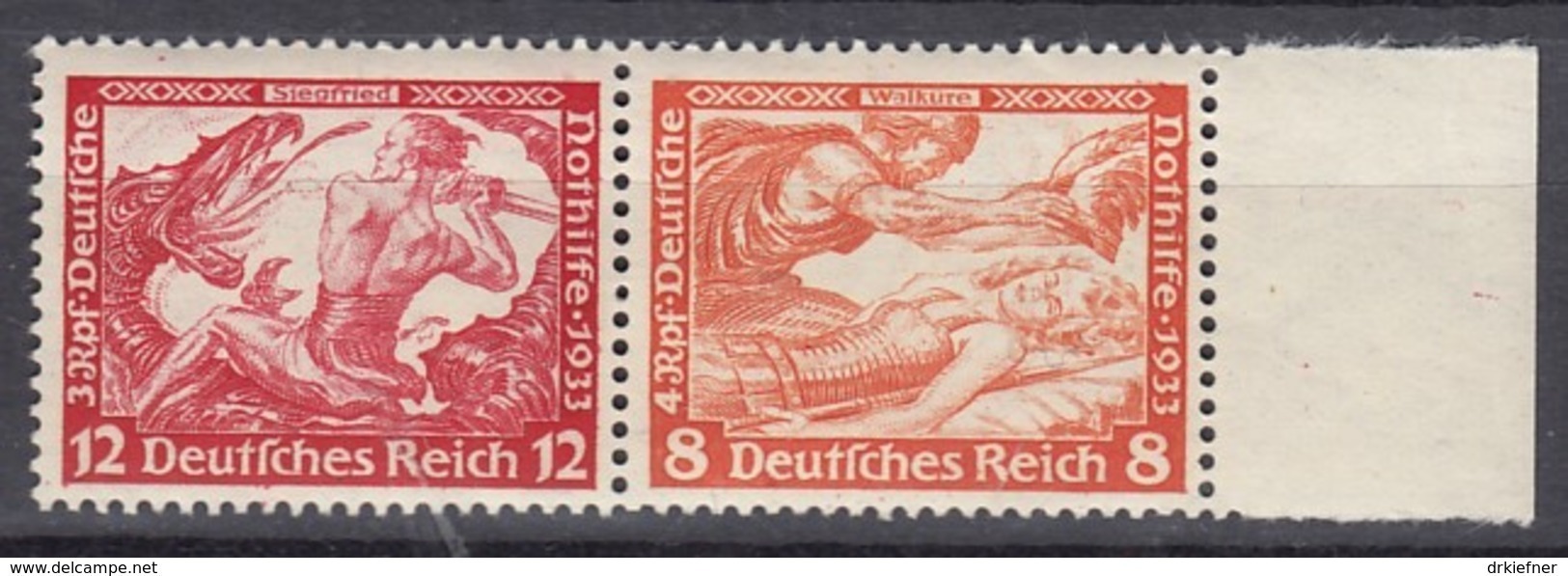 DR  W 55, Postfrisch**, Nothilfe: Wagner 1933 - Zusammendrucke