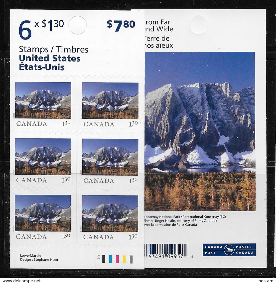 2020 CANADA, From Far And Wide, MNH, USA  Rate , Booklet Of 6 - Paginas De Cuadernillos
