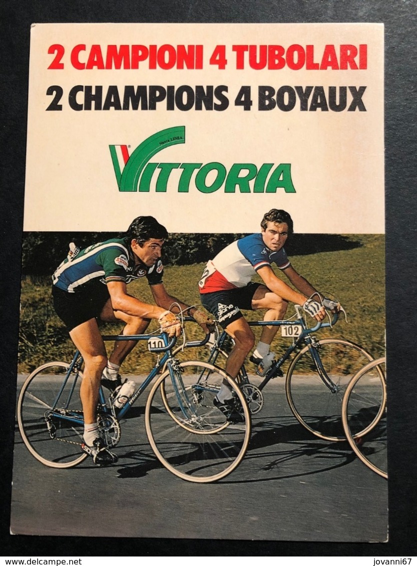 Carte/ Card - Vittoria - Moser + Hinault -  Cyclists - Cyclisme - Ciclismo -wielrennen - Wielrennen
