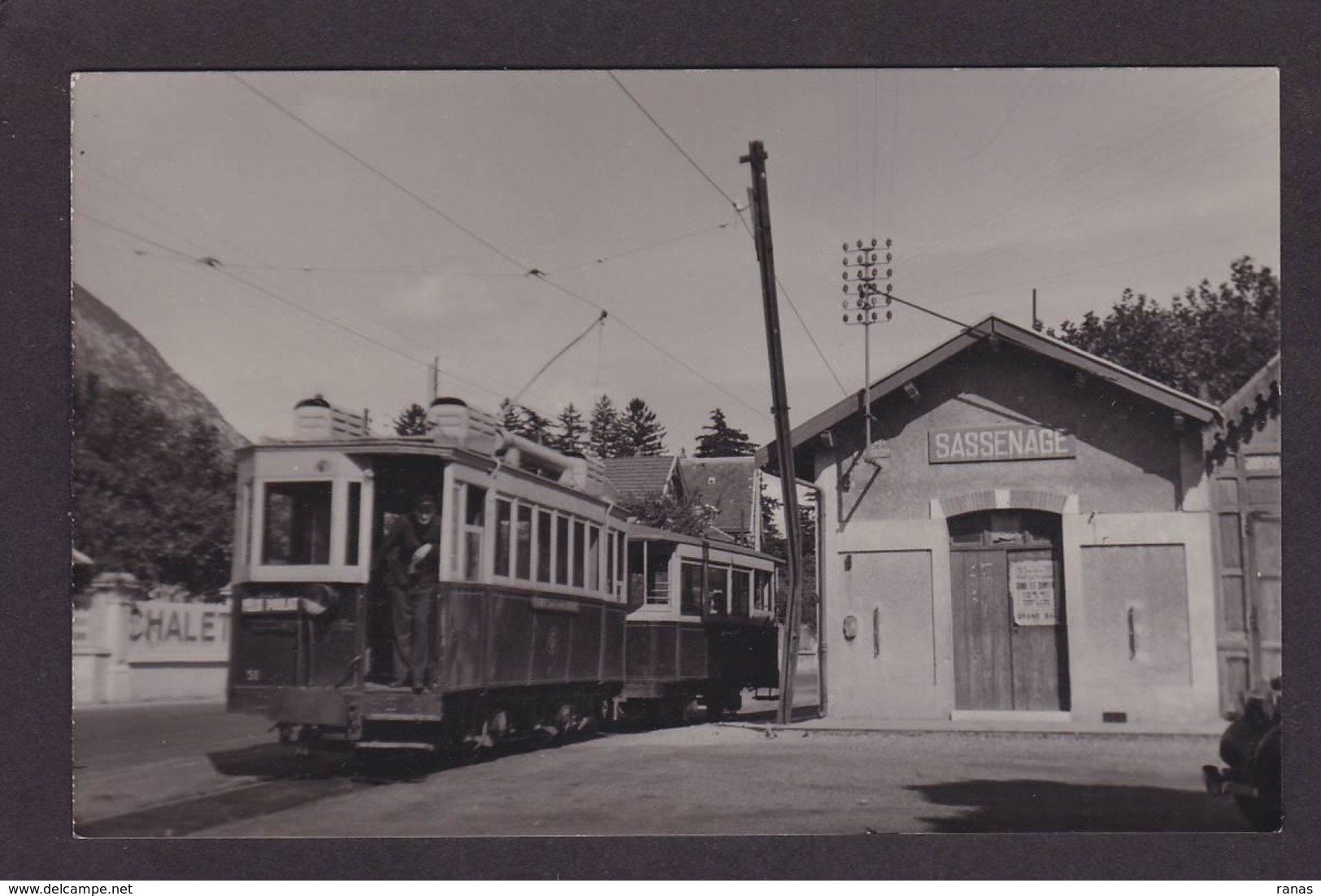 CPA Isère 38 Sassenage Carte Photo RPPC Train Gare Chemin De Fer Tramway Voir Scan Du Dos Cachet Photographe - Sassenage