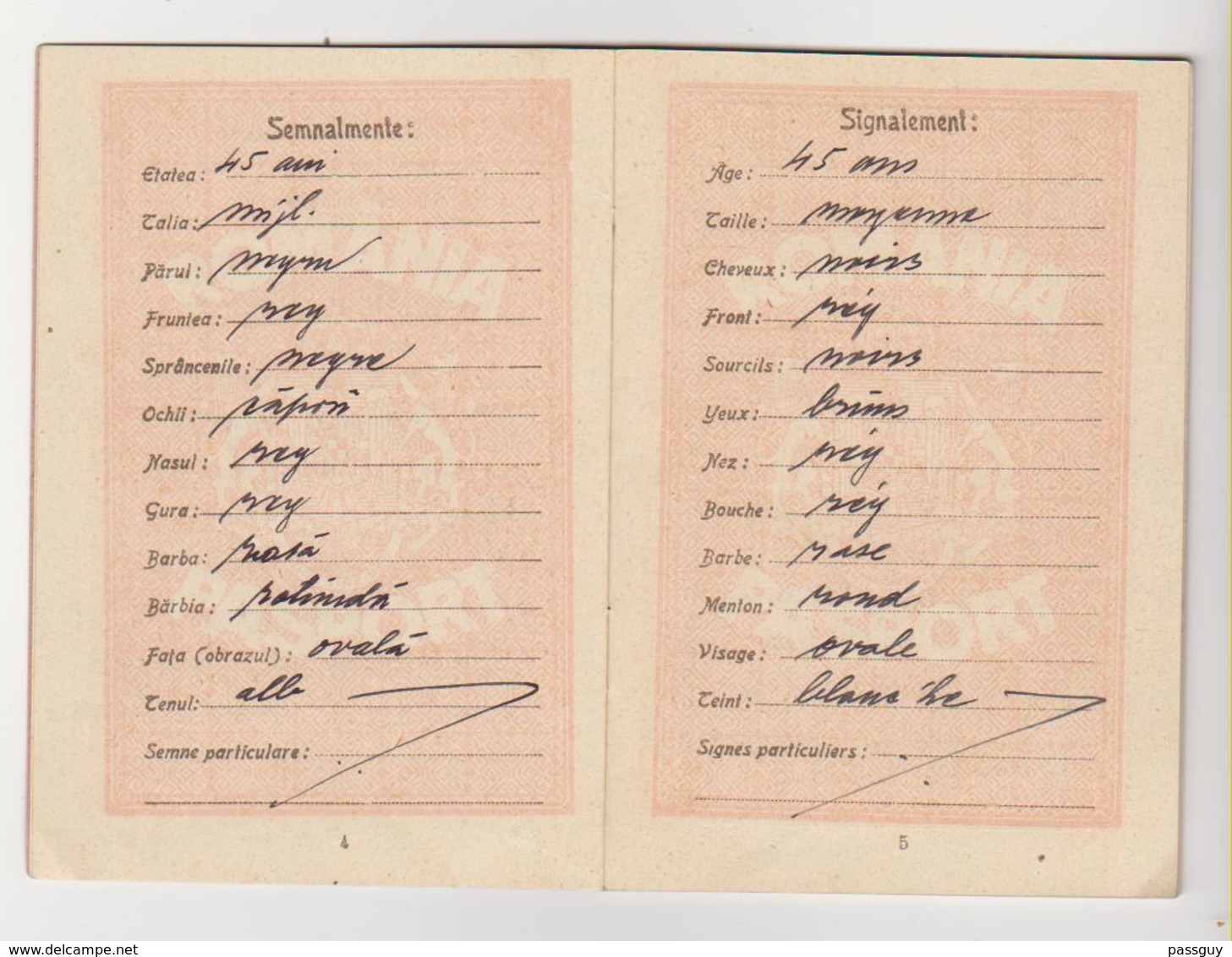 ROMANIA Passport 1931 Passeport ROUMANIE – Reisepaß – Revenues/Fiscaux - Documents Historiques