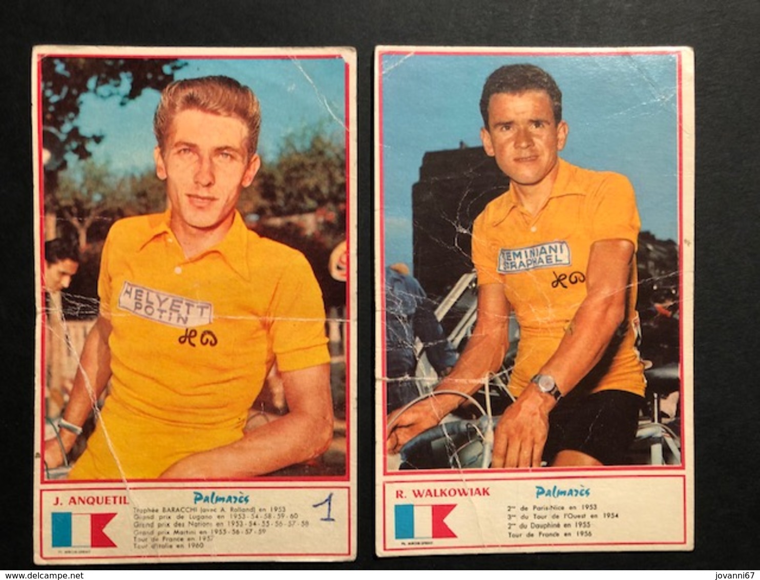 Cartes / Cards - Anquetil + Walkowiak  -  Cyclists - Cyclisme - Ciclismo -wielrennen - Wielrennen