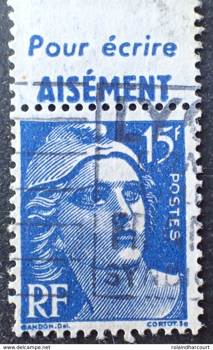 R1680/550 - 1951 - TYPE MARIANNE De GANDON - N°886 ☉ Bleu Foncé BdF Avec Publicité - Autres & Non Classés