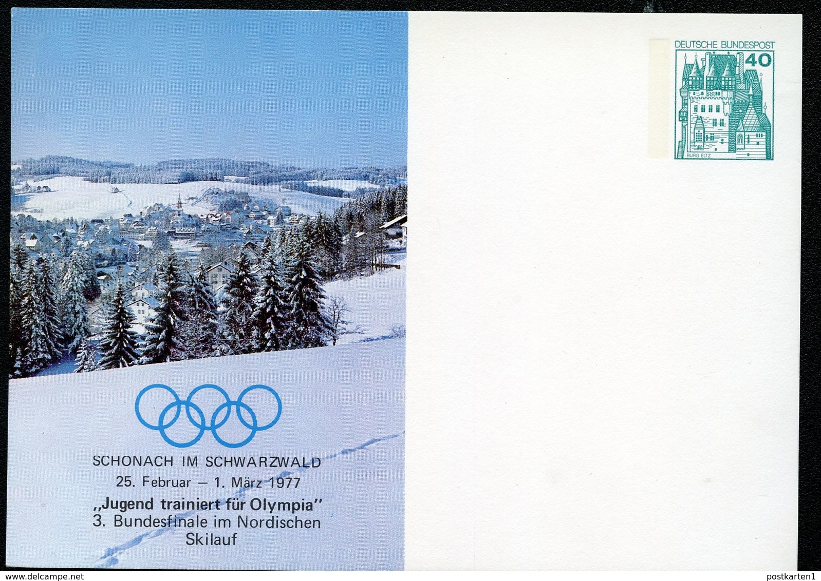 Bund PP100 D2/035-I SCHONACH NORDISCHER SKILAUF 1977 - Private Postcards - Mint