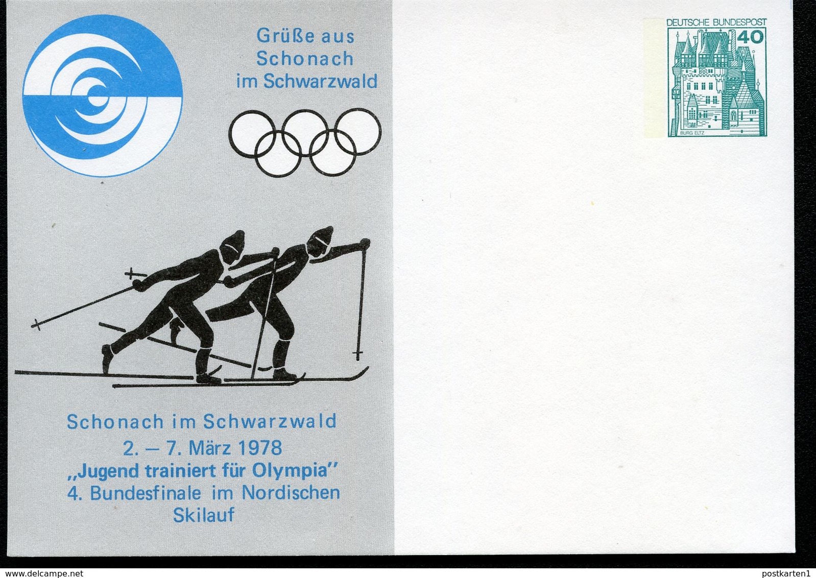 Bund PP100 D2/036 SCHONACH NORDISCHER SKILAUF 1978 - Privatpostkarten - Ungebraucht