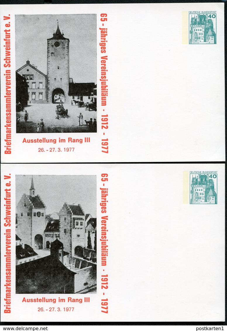 Bund PP100 D2/037 SCHWEINFURT STADTTORE 1977 - Private Postcards - Mint