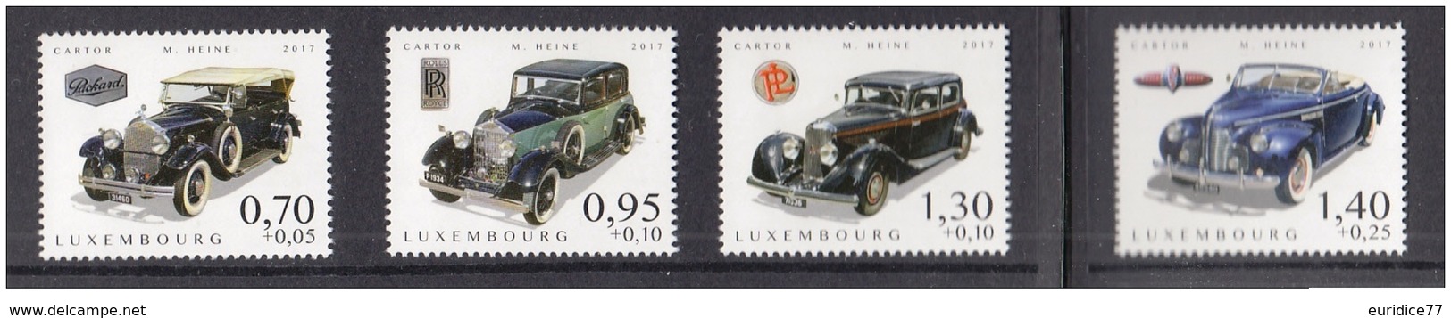 Luxembourg 2017 - Cars Of Yesteryear 4 Stamp Set Mnh - Nuevos