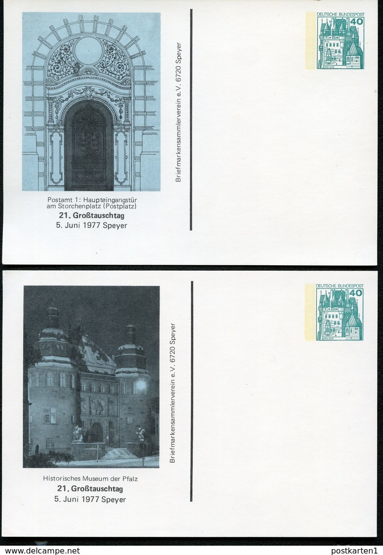 Bund PP100 D2/039 SPEYER POSTAMT STORCHENPLATZ + HISTORISCHES MUSEUM 1977 - Private Postcards - Mint