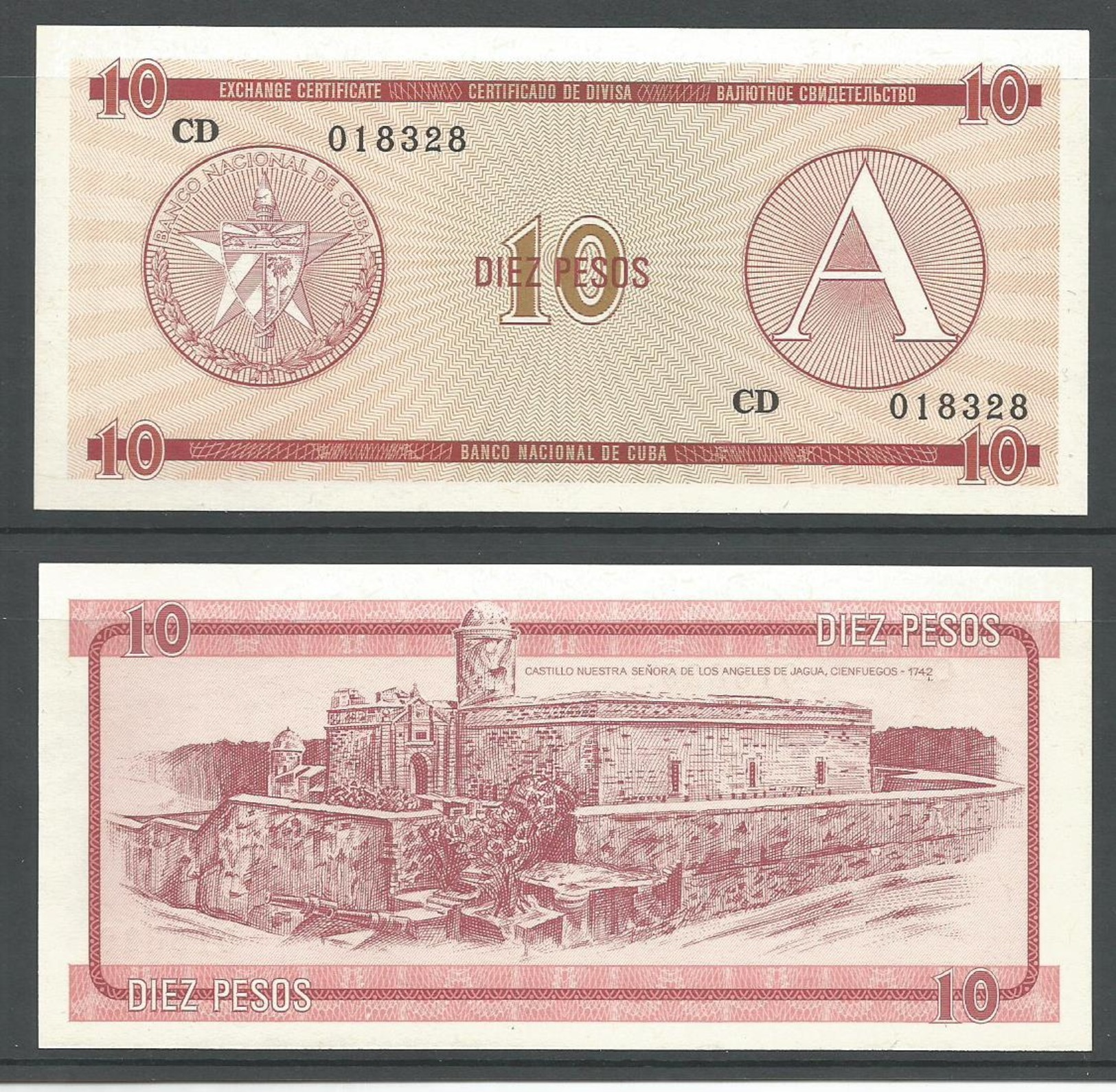 CUBA 10 PESOS (A) 1985 UNC!!! - Cuba