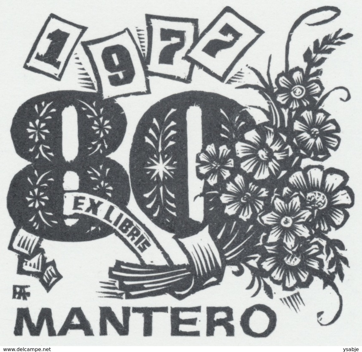 Ex Libris Mantero 1977 - Antal Fery (1908-1994) - Ex Libris